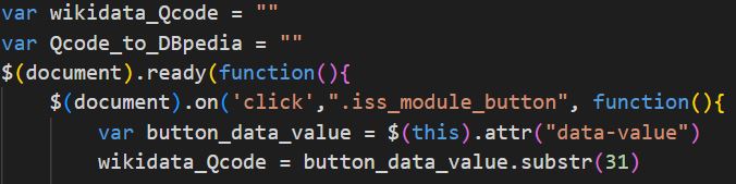 Showing the code for button push